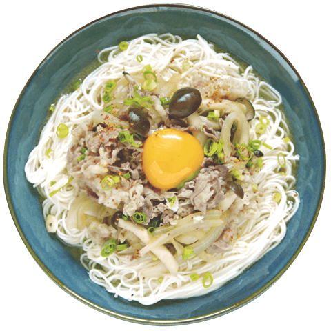 すき焼き風 肉たま素麺