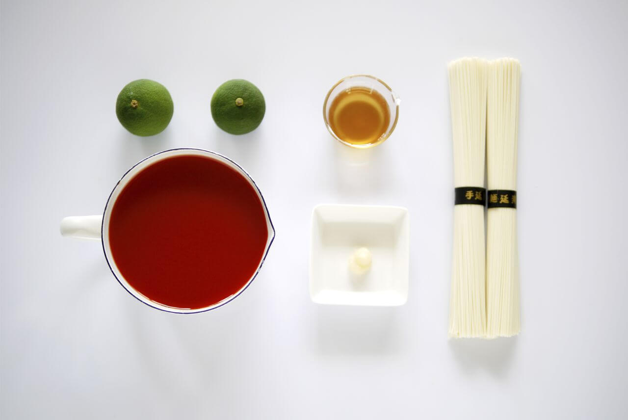 トマトすだちそうめんの材料