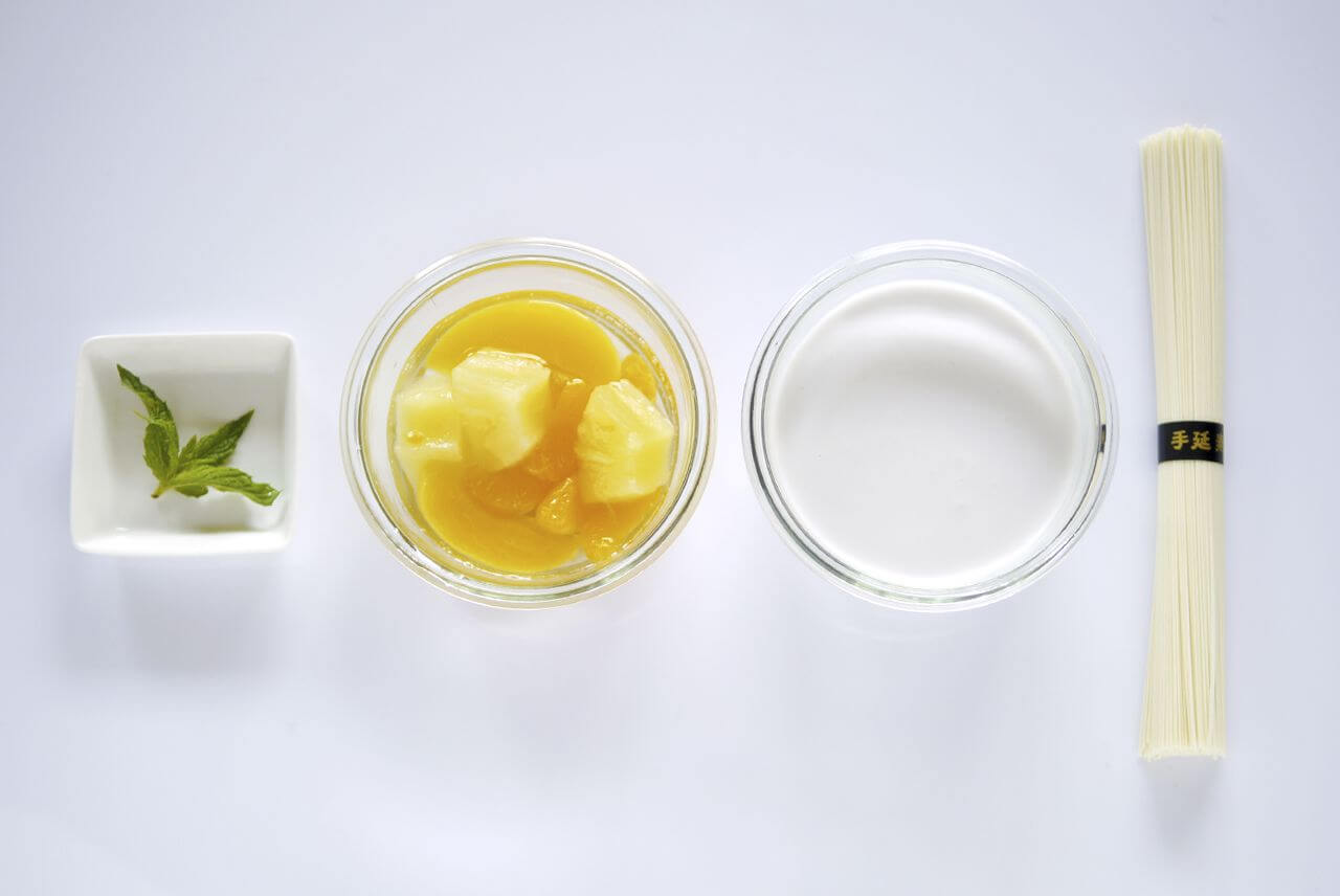 ココナッツ香るスイーツそうめんの材料