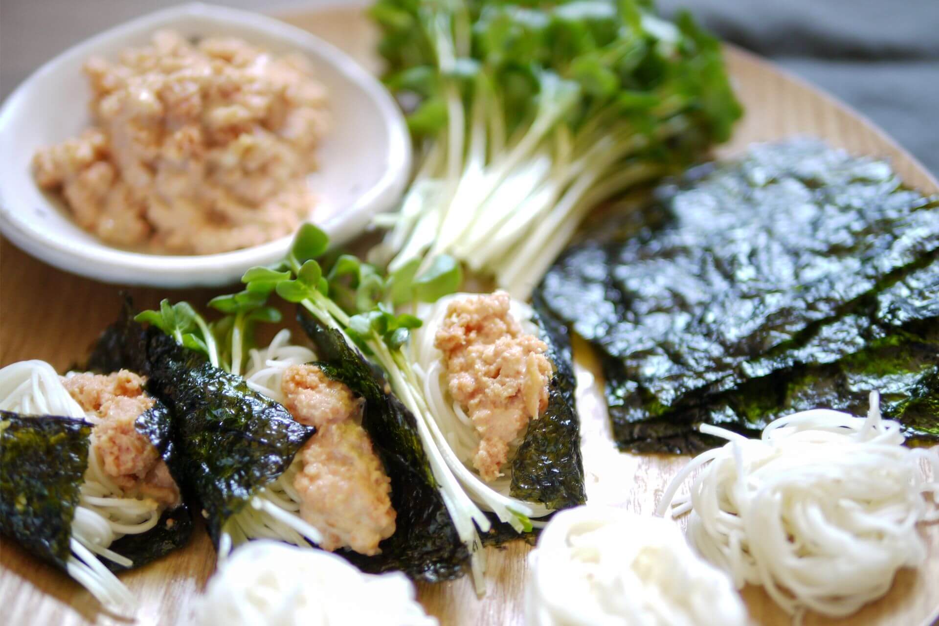 万能鮭マヨdeおつまみ手巻きそうめん