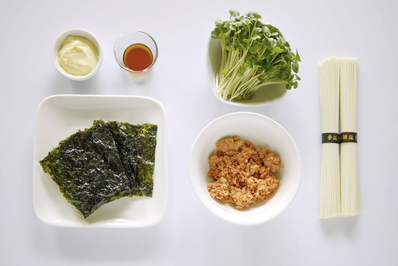 万能鮭マヨdeおつまみ手巻きそうめんの材料