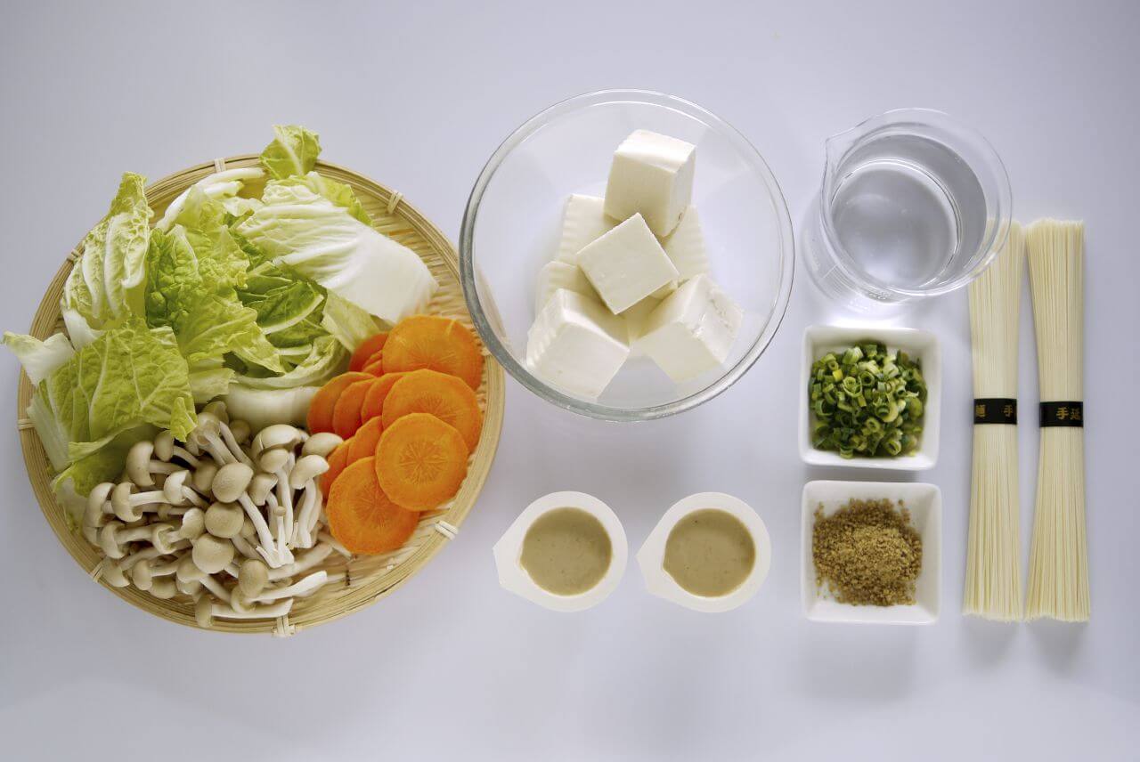 ふっくら豆乳湯豆腐そうめんの材料