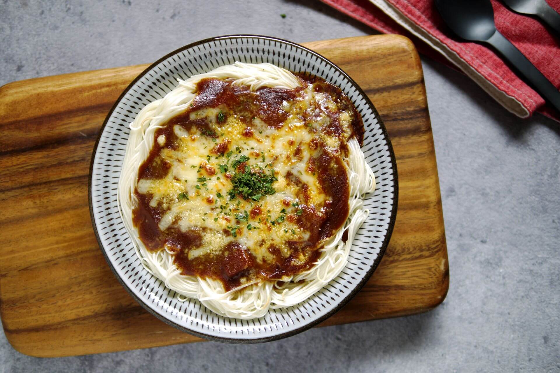 とろとろWチーズの焼きカレーそうめん