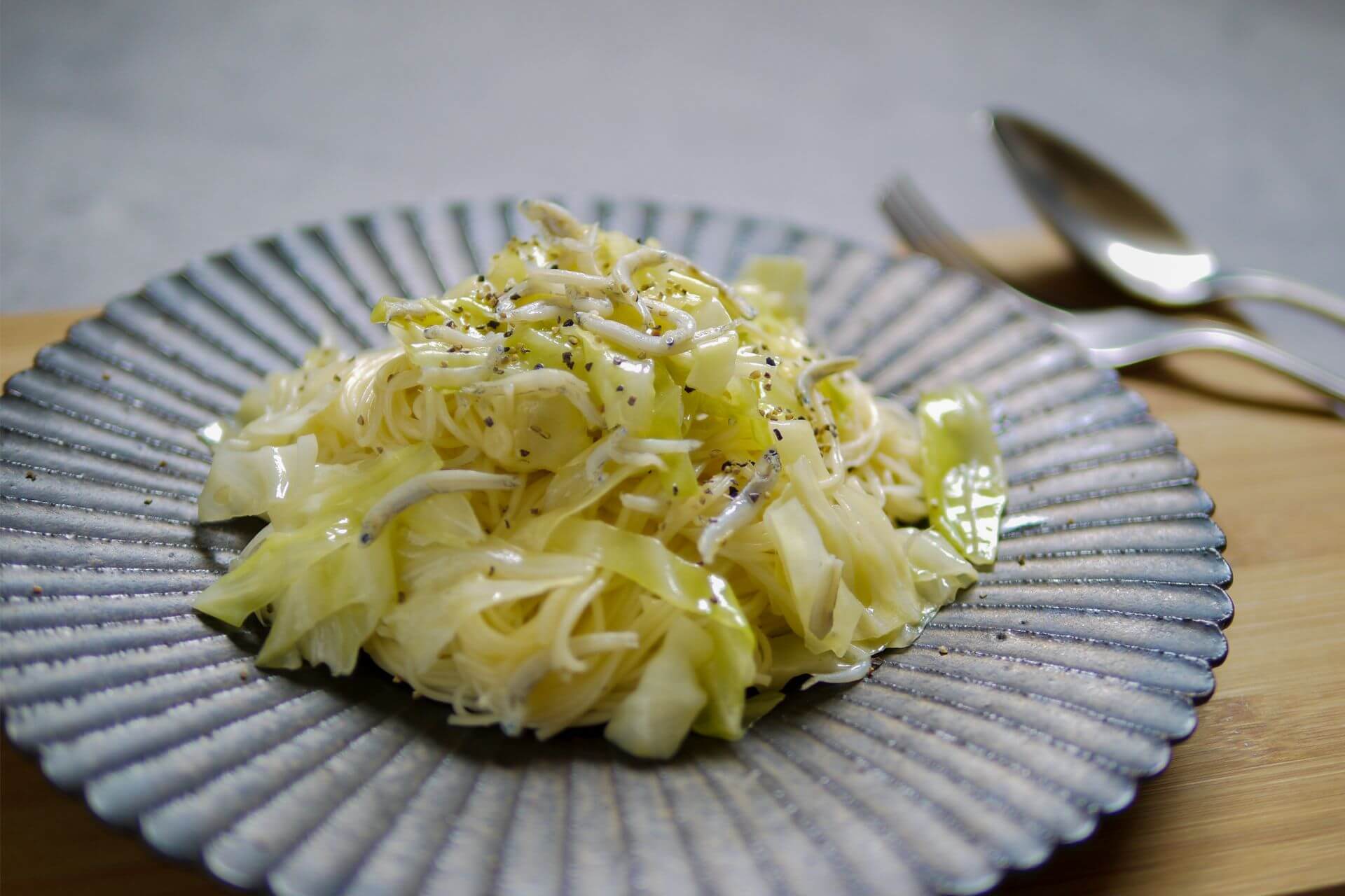 春キャベツとしらすの炒めそうめん